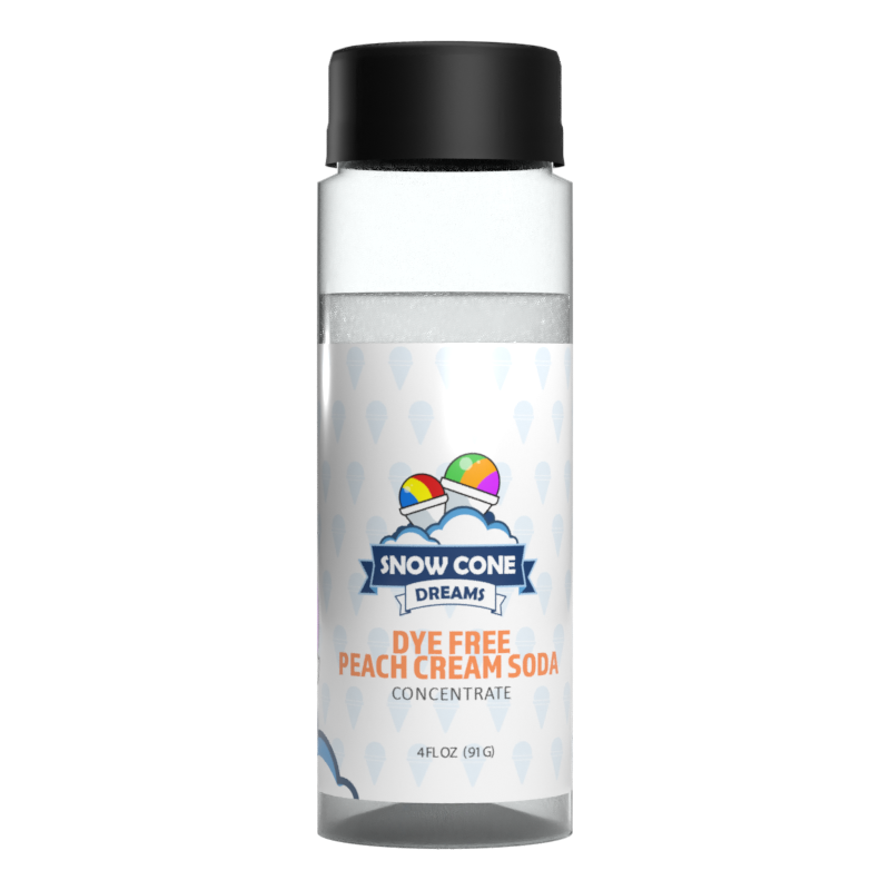 Dye Free Peach Cream Soda Snow Cone Concentrate (4oz)