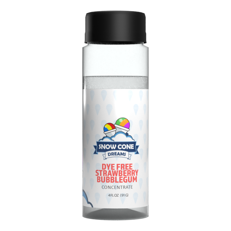 Dye Free Strawberry Bubblegum Snow Cone Concentrate (4oz)